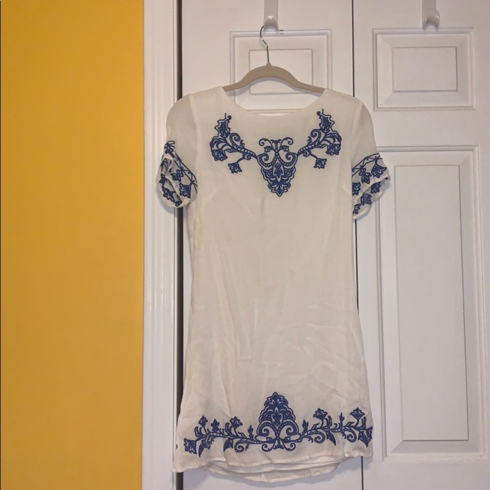 Lulu’s White Dress with Blue Accents